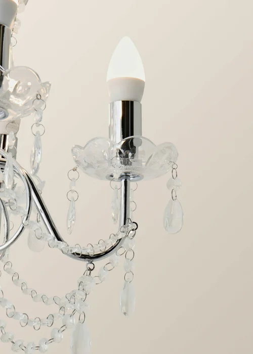 ValueLights Viscount 5 Way Chandelier Crystal Droplet Ceiling Light - One Size Image 4