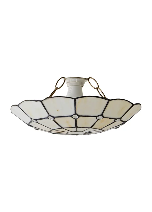 ValueLights Tiffany Cortez Glass Uplighter Easy Fit Ceiling Lampshade - One Size Image 2
