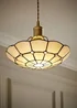 ValueLights Tiffany Cortez Glass Uplighter Easy Fit Ceiling Lampshade - One Size Image 1