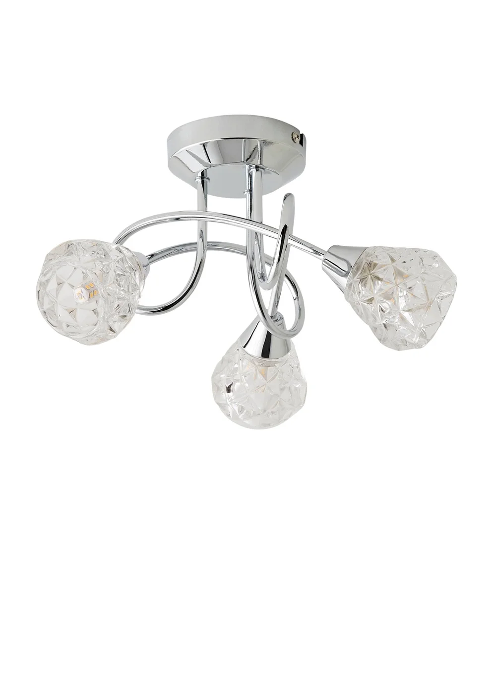 ValueLights Astley Chrome 3 Way Crossover Ceiling Light - One Size Image 2