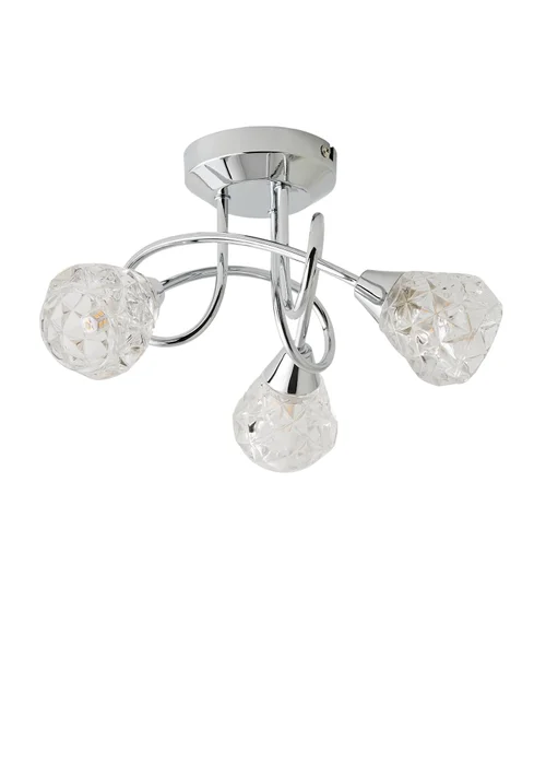 ValueLights Astley Chrome 3 Way Crossover Ceiling Light - One Size Image 2