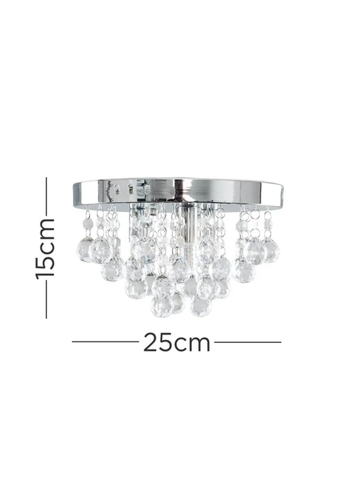 ValueLights Mitre Chrome Droplet Flush Ceiling Light - One Size Image 4