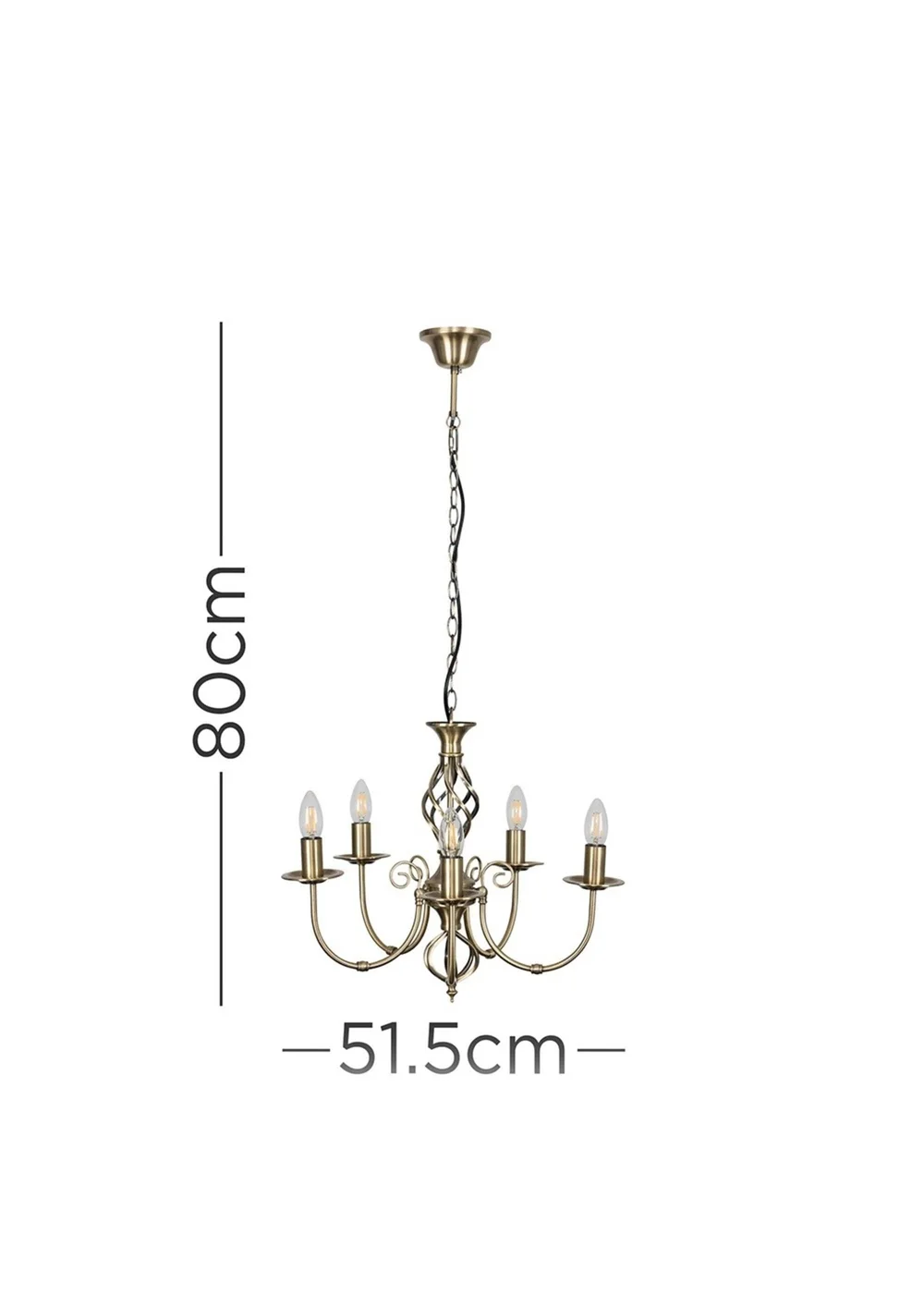 ValueLights Memphis Antique Gold Twist 5 Way Celling Light - One Size Image 6