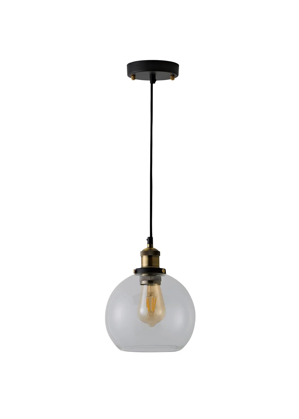ValueLights Sheridan Glass Globe Ceiling Pendant Light - One Size Image 2