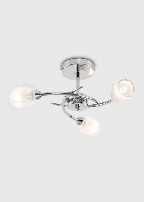 ValueLights Mia Chrome 3 Way Ceiling Light - One Size Image 2