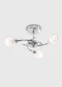 ValueLights Mia Chrome 3 Way Ceiling Light - One Size Image 2