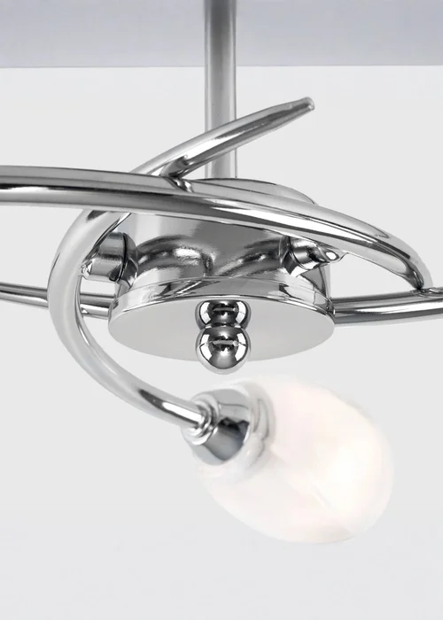 ValueLights Mia Chrome 3 Way Ceiling Light - One Size Image 4