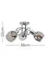 ValueLights Zarah Chrome 3 Way Swirl Smoke Glass Ceiling Light - One Size Image 5
