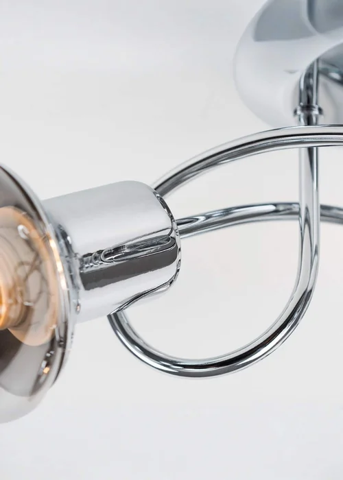 ValueLights Zarah Chrome 3 Way Swirl Smoke Glass Ceiling Light - One Size Image 4