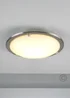ValueLights Cymbal Brushed Chrome Frosted Glass Flush Ceiling Light - One Size Image 2