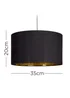 ValueLights Reni 35cm Easy Fit Lampshade Black with Metallic Gold Inner - One Size Image 5