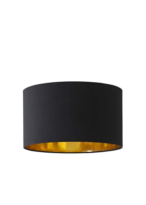 ValueLights Reni 35cm Easy Fit Lampshade Black with Metallic Gold Inner - One Size Image 3