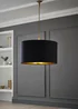ValueLights Reni 35cm Easy Fit Lampshade Black with Metallic Gold Inner - One Size Image 1