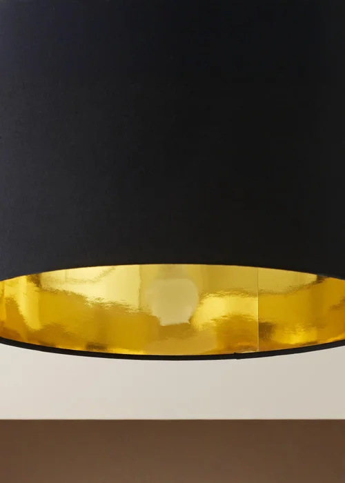 ValueLights Reni 35cm Easy Fit Lampshade Black with Metallic Gold Inner - One Size Image 4