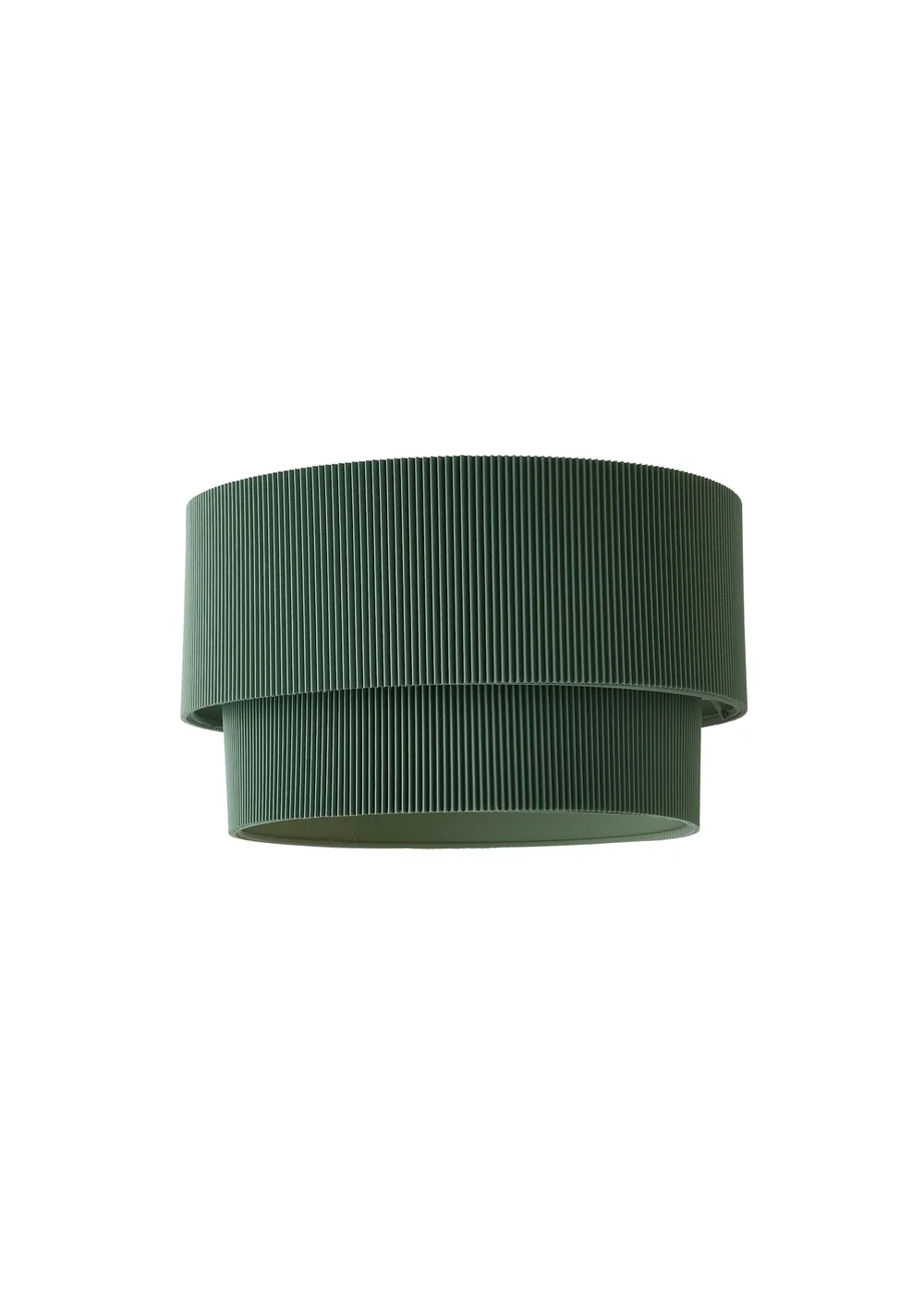 ValueLights Mason Moss Green 2 Tier Crinkle Easy Fit Ceiling Lampshade - One Size Image 2
