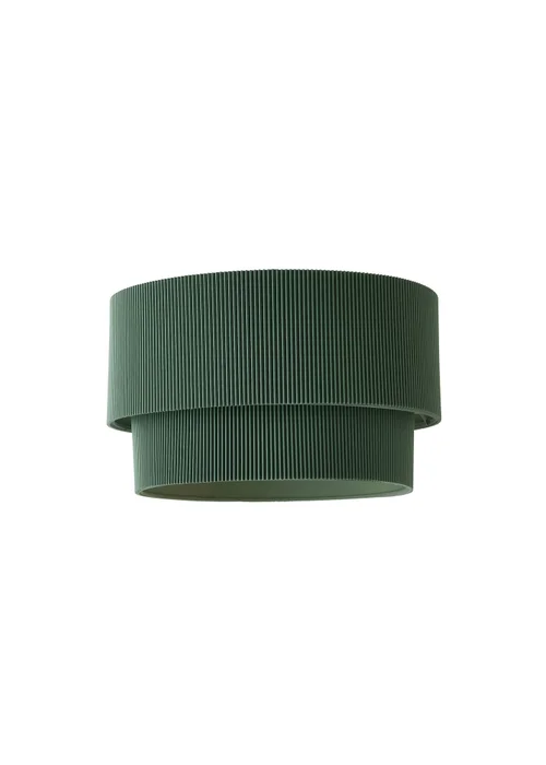 ValueLights Mason Moss Green 2 Tier Crinkle Easy Fit Ceiling Lampshade - One Size Image 2