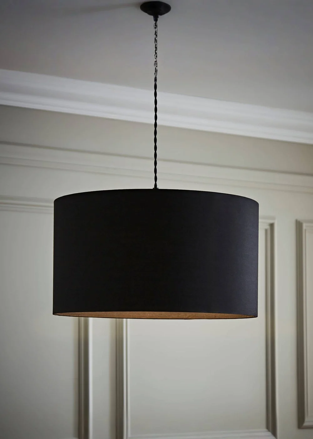 ValueLights Reni Large 35cm Black Fabric Easy Fit Lampshade - One Size Image 1