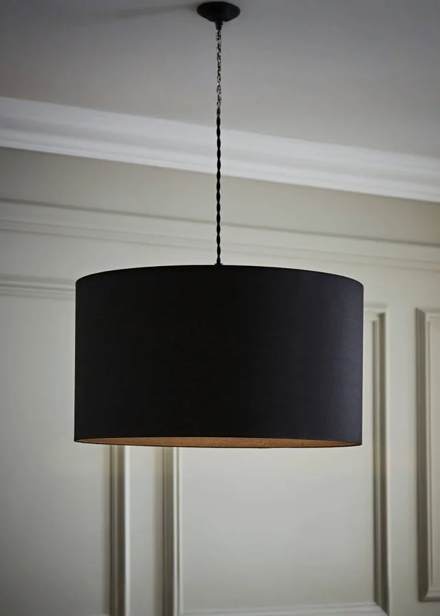 ValueLights Reni Large 35cm Black Fabric Easy Fit Lampshade