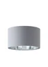 ValueLights Reni 35cm Easy Fit Lampshade Grey Fabric with Metallic Chrome Inner - One Size Image 4