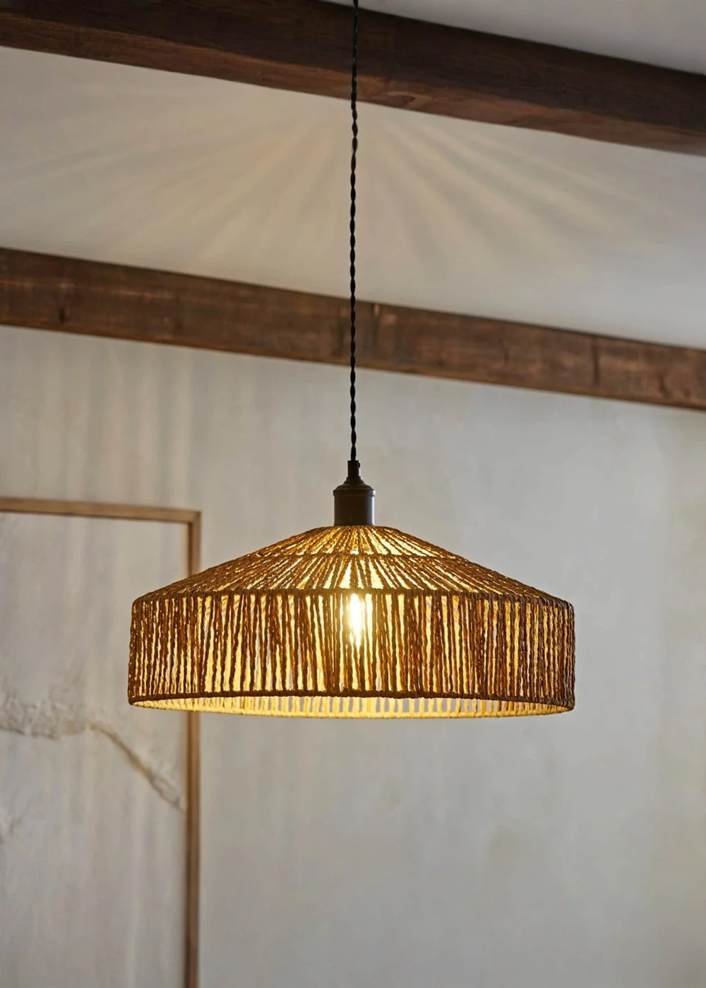 ValueLights Elcano Woven Rope Easy Fit Ceiling Lampshade - One Size Image 1