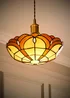 ValueLights Tiffany Amber Glass Uplighter Easy Fit Ceiling Lampshade - One Size Image 3