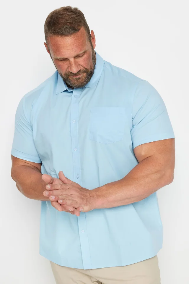 BadRhino Light Blue Stretch Short Sleeve Shirt