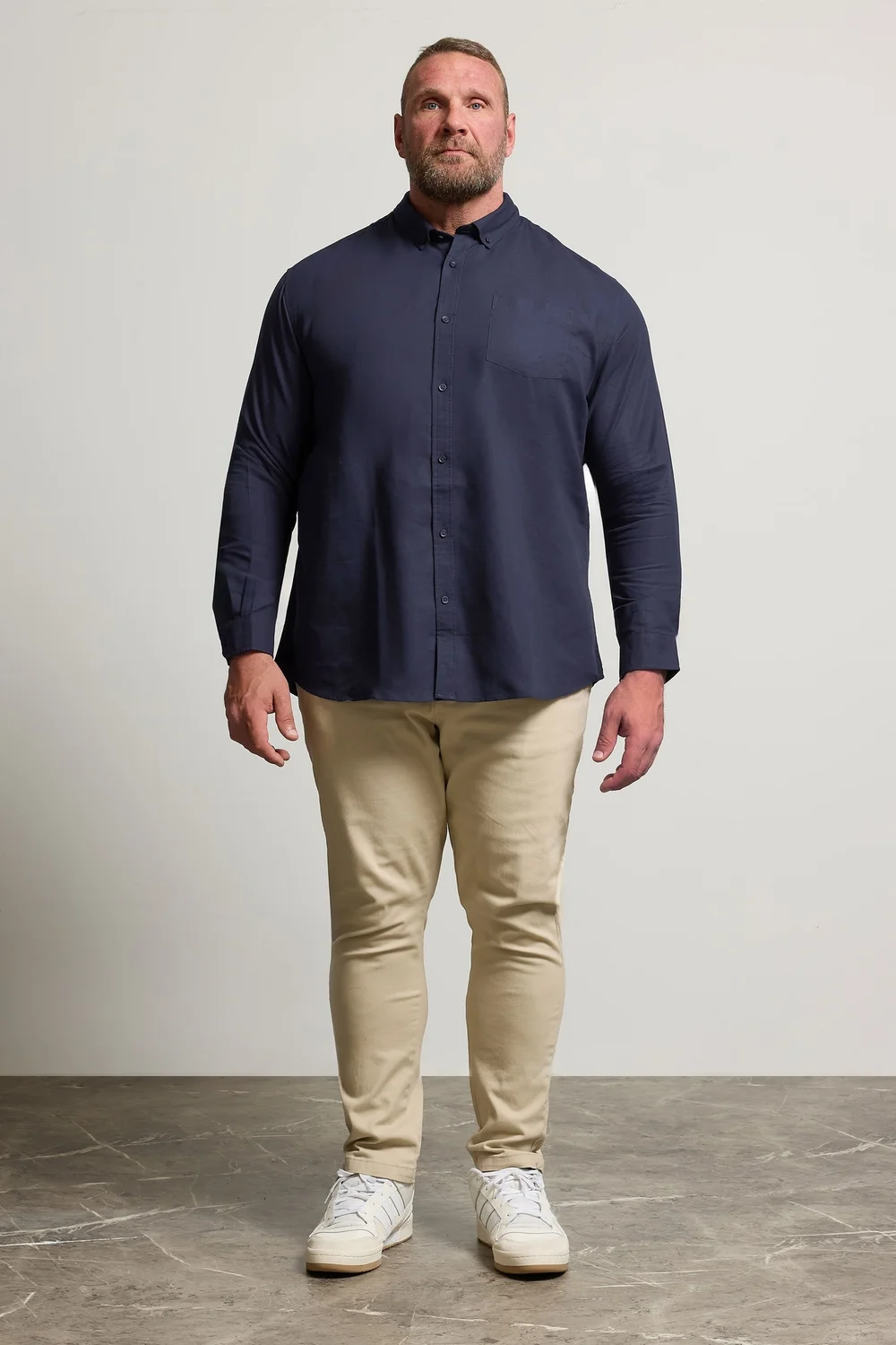 BadRhino Navy Blue Long Sleeve Oxford Shirt - 4XL Image 2