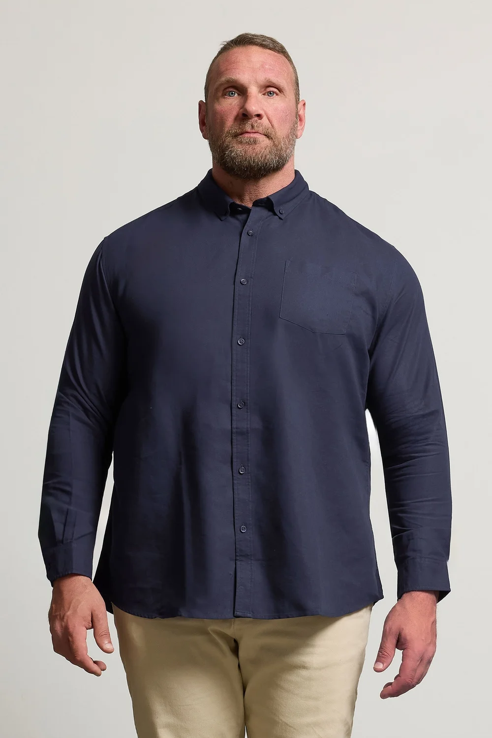 BadRhino Navy Blue Long Sleeve Oxford Shirt - 4XL Image 1