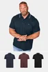 BadRhino Big & Tall Navy Blue/Black/Burgundy Red 3 Pack Tipped Polo Shirts - 7/8 XL Image 1