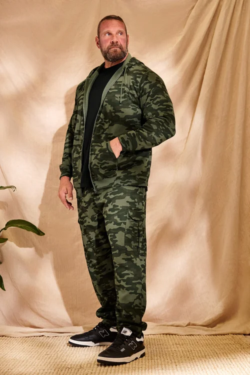 BadRhino Green Camo Print Cargo Joggers - 7-8XL Image 1