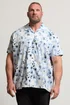 BadRhino White Flower Print Peached Revere Collar Shirt - 4XL Image 2