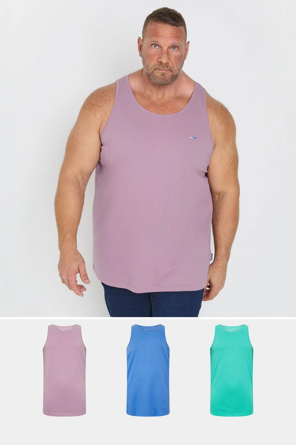 BadRhino Purple/ Blue/ Teal Green 3 Pack Vests - 4XL Image 1