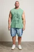 BadRhino Light Green Acid Wash Skull Print Vest - 4XL Image 2