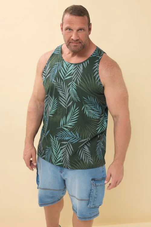 BadRhino Dark Green Leaf Print Vest - XXL Image 2