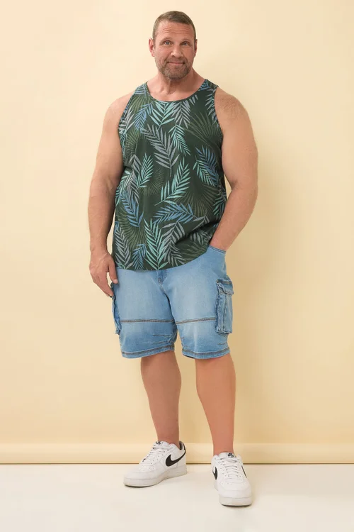 BadRhino Dark Green Leaf Print Vest - XXL Image 3