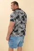 BadRhino Black Leaf Print Polo Shirt - Extra Large Image 5