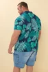 BadRhino Navy Blue Leaf Print Polo Shirt - 7/8 XL Image 4