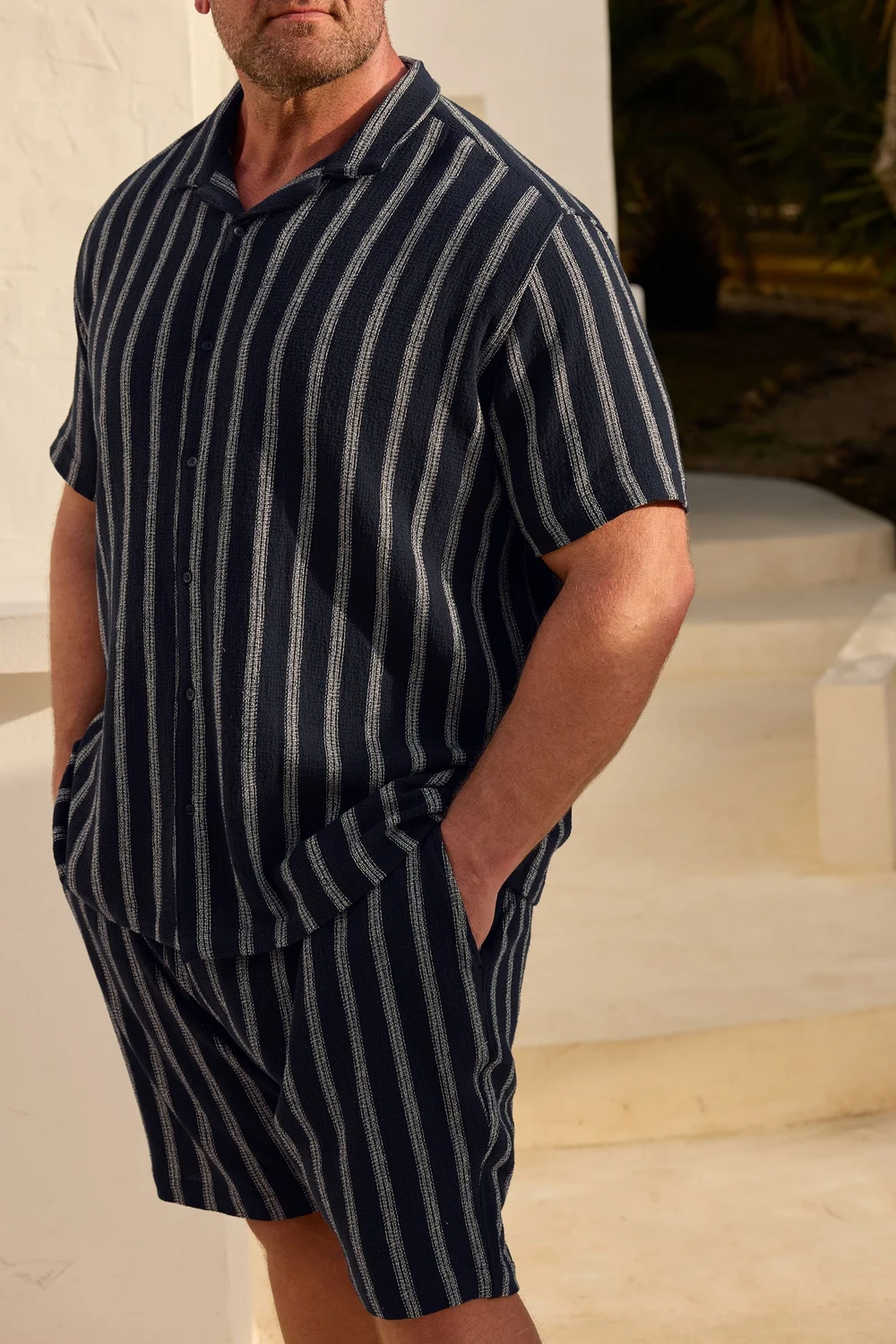 BadRhino Navy Blue Stripe Shorts - 3XL Image 1