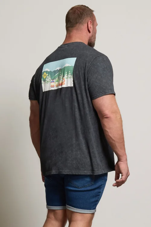 BadRhino Black Acid Wash Printed South Park T-Shirt - 5/6 XL Image 3