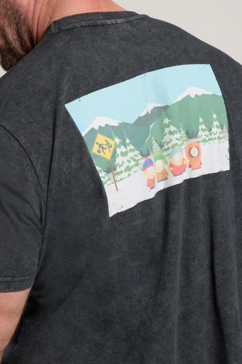 BadRhino Black Acid Wash Printed South Park T-Shirt - 5/6 XL Image 4