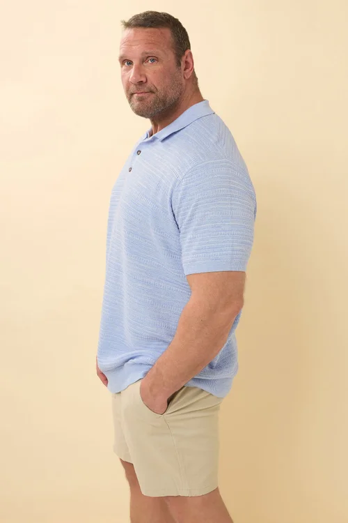 BadRhino Light Blue Knitted Polo Shirt - 5/6 XL Image 4
