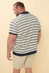 BadRhino Navy Blue & Cream Knitted Polo Shirt - 5/6 XL Image 5