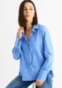 Gini London Blue Bow Embroidered Extreme Cuff Stripe Shirt - 14 Image 4