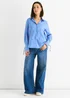 Gini London Blue Bow Embroidered Extreme Cuff Stripe Shirt - 14 Image 2