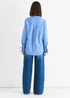 Gini London Blue Bow Embroidered Extreme Cuff Stripe Shirt - 14 Image 3