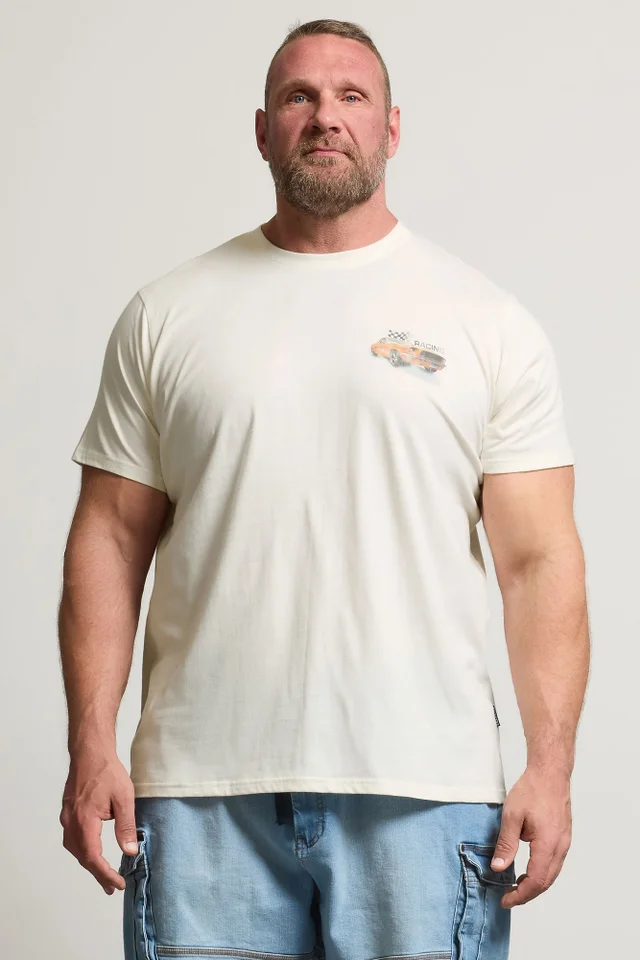 BadRhino Off White Racing Car Graphic T-Shirt