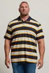 BadRhino Navy Blue & Yellow Striped Polo Shirt - 7/8 XL Image 1