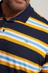 BadRhino Navy Blue & Yellow Striped Polo Shirt - 7/8 XL Image 4