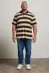 BadRhino Navy Blue & Yellow Striped Polo Shirt - 7/8 XL Image 2