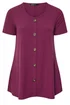 Yours Curve Purple Button Front Ribbed Swing Top - Size 22-24 Image 5